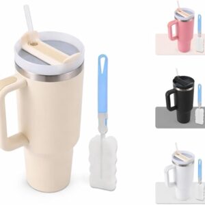40 oz Tumbler with Handle and Straw | Insulated Stainless Steel Travel Mug with Leak Proof Lid | Cup Holder Friendly | BPA Free | Keeps Cold 12 Hours Hot 8 Hours