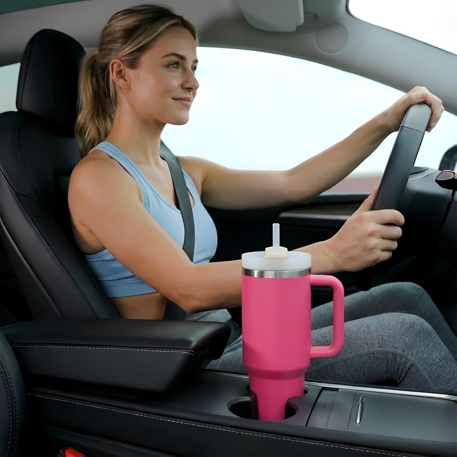 40 oz Tumbler with Handle and Straw | Insulated Stainless Steel Travel Mug with Leak Proof Lid | Cup Holder Friendly | BPA Free | Keeps Cold 12 Hours Hot 8 Hours - Image 3